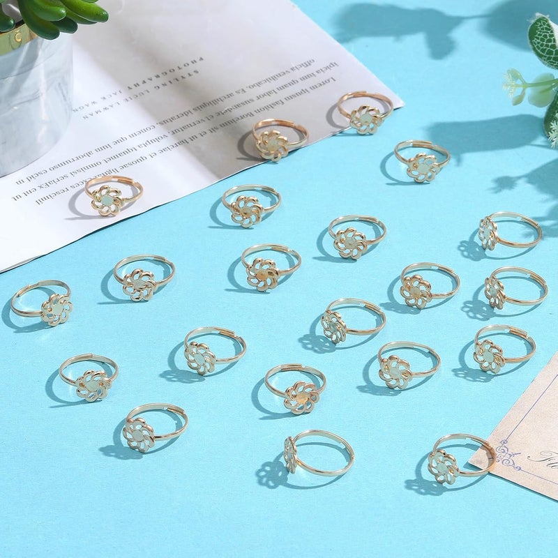 NEWITIN 120 Pieces Fake Rings Diamond Engagement Rings Silver Ring for Bridal Shower Party Game Wedding Table Decorations - Image 4
